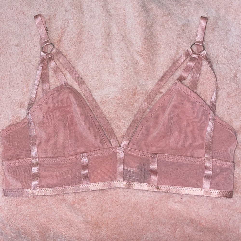 Pink cut out strappy crop top